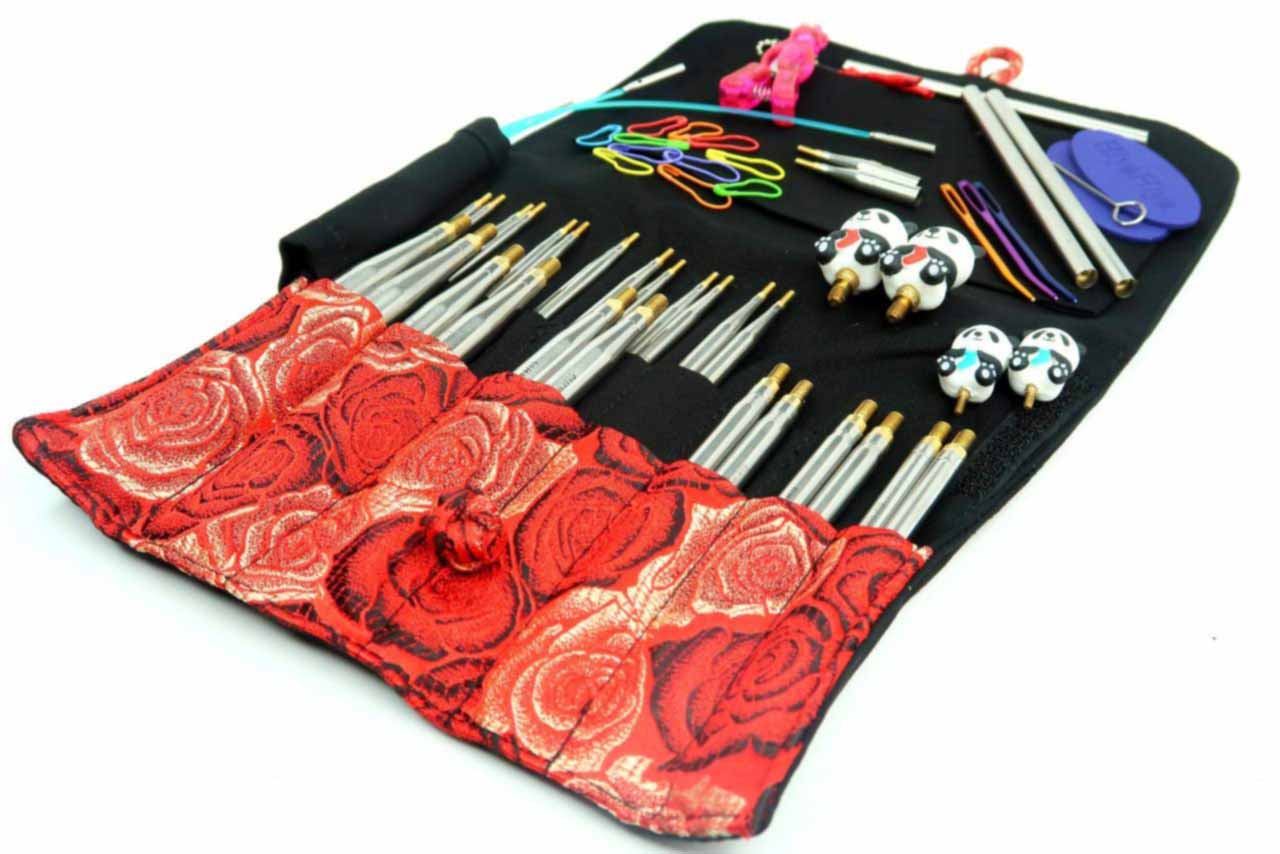  HiyaHiya Interchangeable 4 inch (10cm) Sharp Steel Knitting  Needle Set Small Tip Sizes (US 2-8) HISSTINKIT4SM